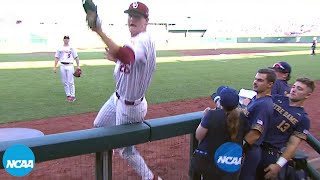 Oklahoma 1B makes incredible catch flipping into opposing dugout