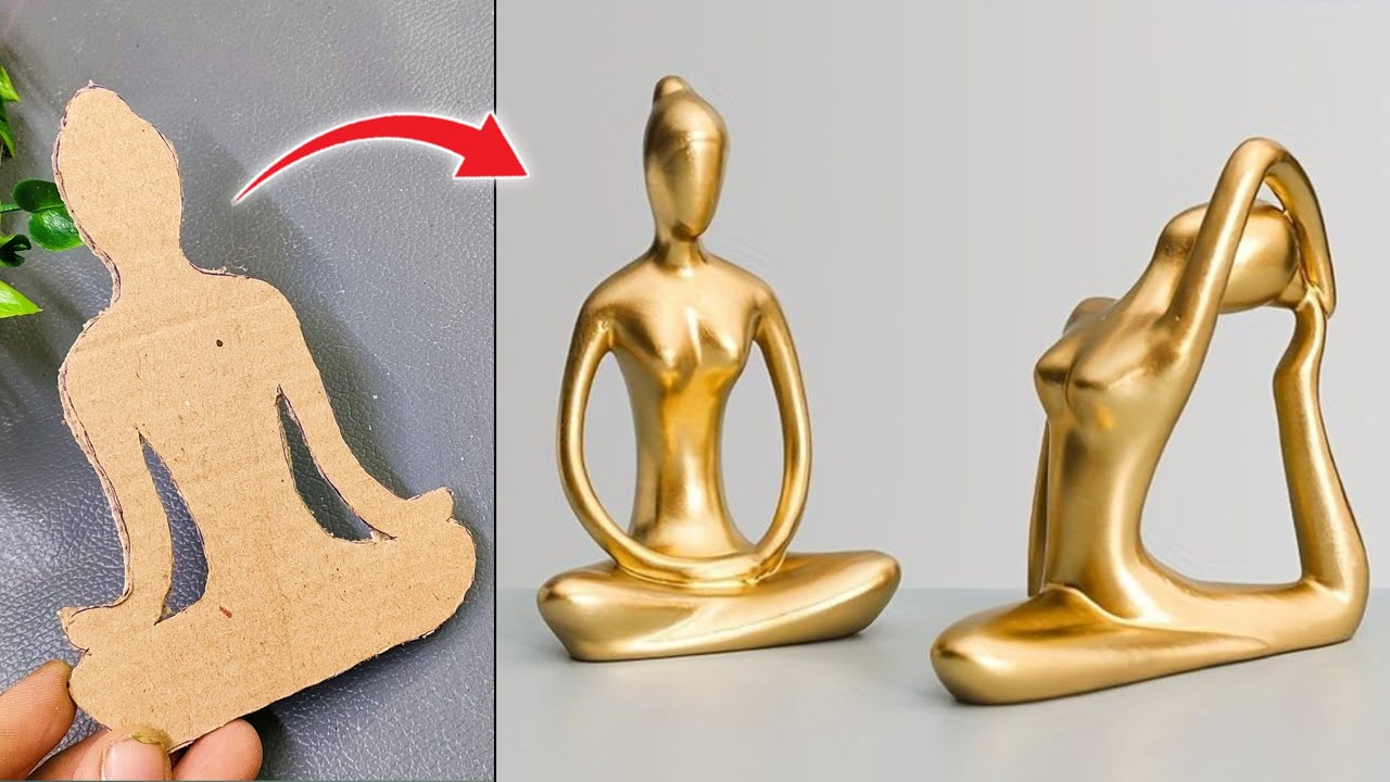 Yoga Showpiece Yoga Craft Cardboard Craft Cement Craft Putty