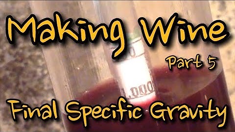 MAKING WINE (Part 5) FINAL SPECIFIC GRAVITY