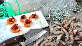 Catch N' Cook Bacon Wrapped Shrimp Fresh On The Boat!