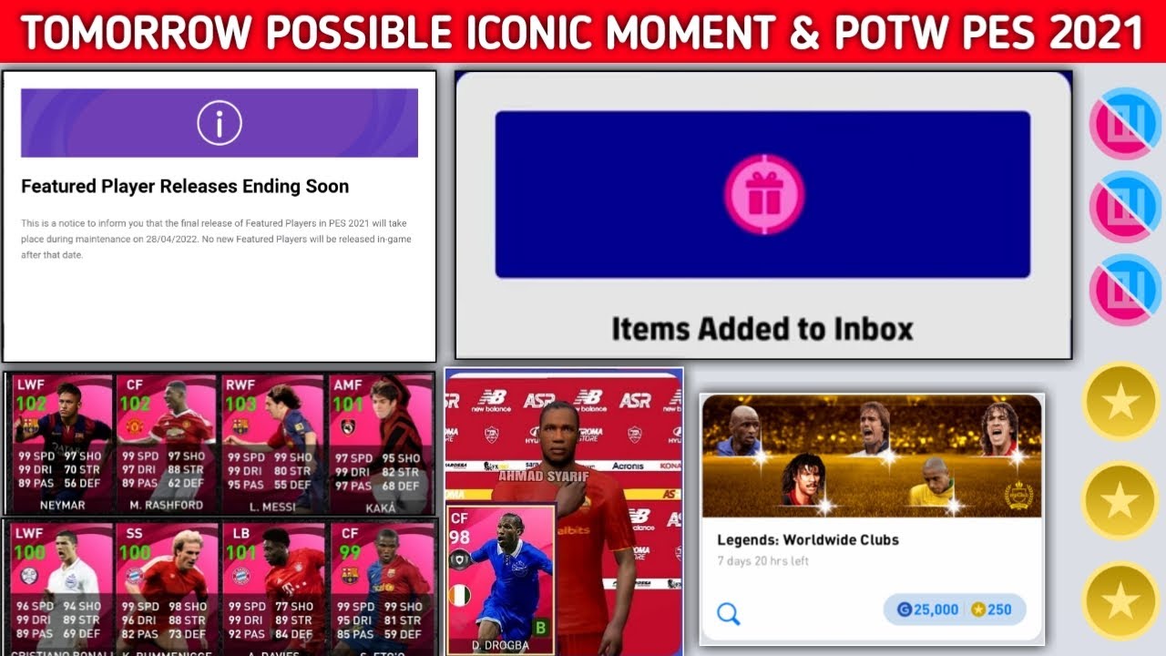 TOMORROW POSSIBLE ICONIC MOMENT & FREE REWARDS | PREDICTION | PES 2021 MOBILE