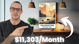 Make $11,303 Per Month Selling AI Travel Posters (Easy Side Hustle)