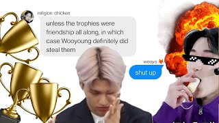 ATEEZ texts  ThE oNe WiTh ThE mIsSiNg TrOpHiEs