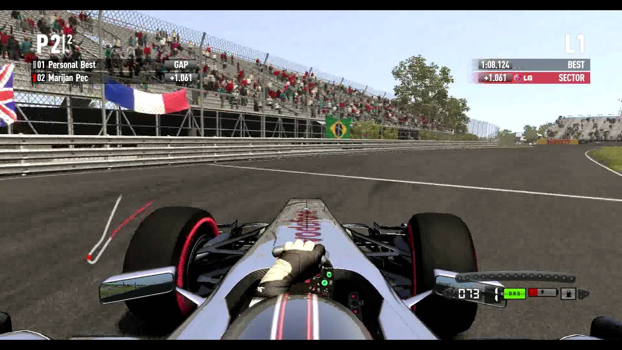 F1 2011 game, lap in Montreal Canada McLaren MP4-26
