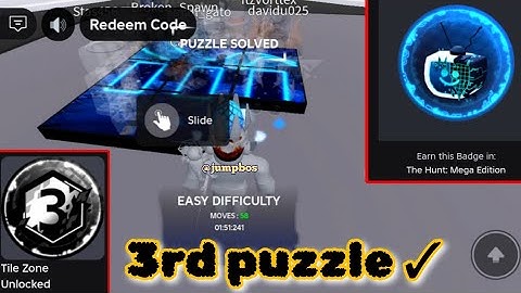 Solving the 3rd Tile Zone Puzzle in The Mega Hunt roblox