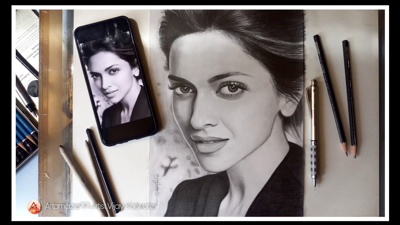Deepika Padukone Pencil Sketch | time-lapse