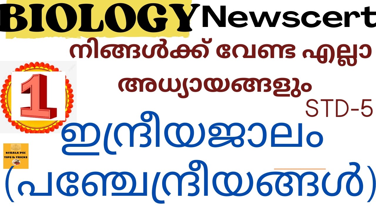 NEWSCERT 🔥BIOLOGY❤️ആവശ്യമുള്ള എല്ലാ അദ്ധ്യായങ്ങളും ചോദ്യരൂപത്തിൽ💯ഇന്ദ്രീയജാലം🔥STD-5പഞ്ചേന്ദ്രീയങ്ങൾ