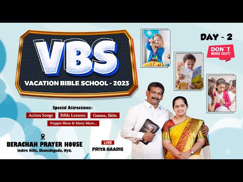 Online VBS 2023 | DAY 2 | 06th May 2023 | Pastor Haaris | Priya Haaris | Berachah Ministries |