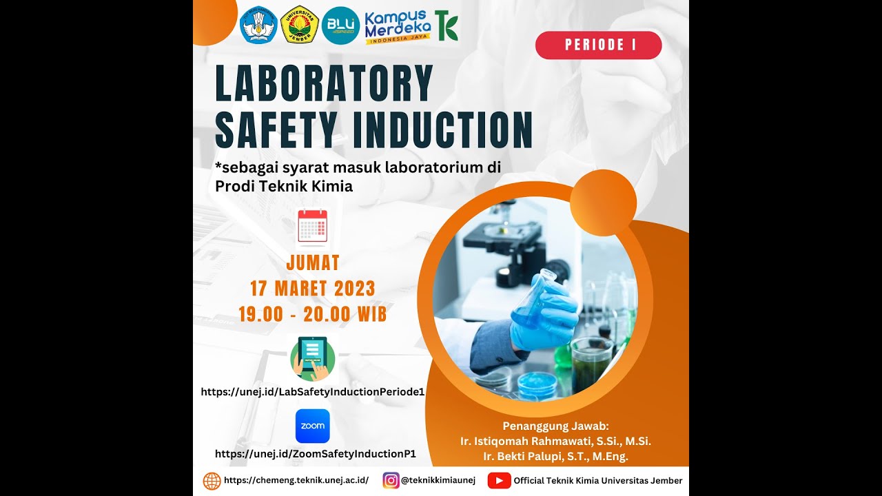 Lab Safety Induction Periode I Tahun 2023 Prodi Teknik Kimia - YouTube