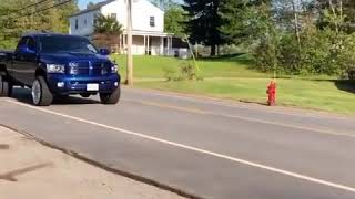 Justin Smitty doing a boosted launch in his 2008 6.7 Cummins