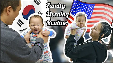 Family Morning Routine with 8 Month-Old Twins in K...