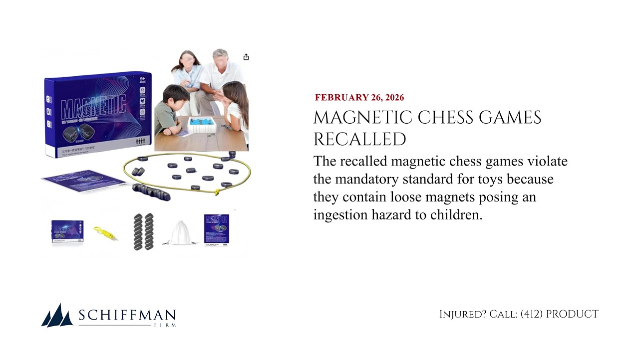 Magnetic Chess Games Recalled Due to Risk of Serious Injury or Death ...