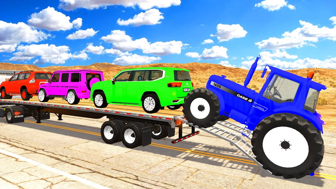 Flatbed Truck McQueen /Transportation with Truck - Pothole vs Car #038 ...
