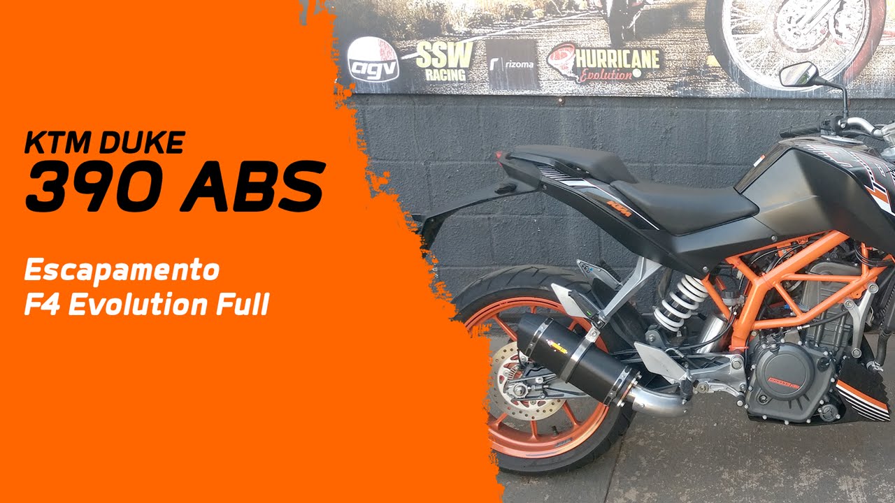 Capa do vídeo  Escapamento F4 Evolution Full KTM Duke 390 2015 a 2018