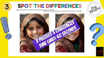 Smart Brain Quiz Competition. Find The 5 Difference in 60 seconds | [ Find Difference ]