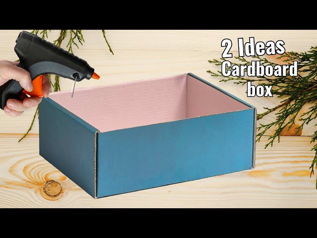 HOW TO MAKE A LID FOR A CARDBOARD BOX/ CARDBOARD BOX LID MAKING IDEA EASY/  DIY STORAGE BOX 