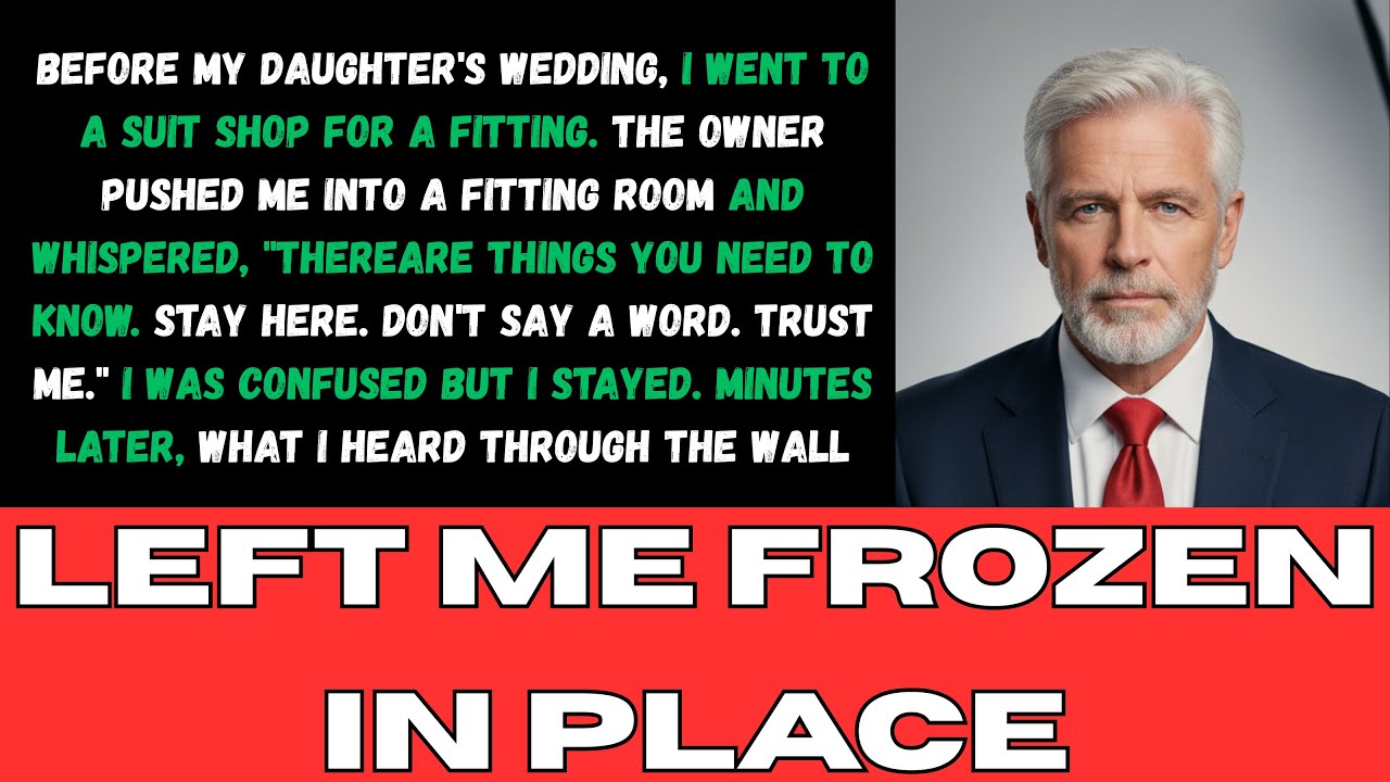 Hide in the fitting room the bridal shop owner whispered before my daughter’s wedding, 5 min later.