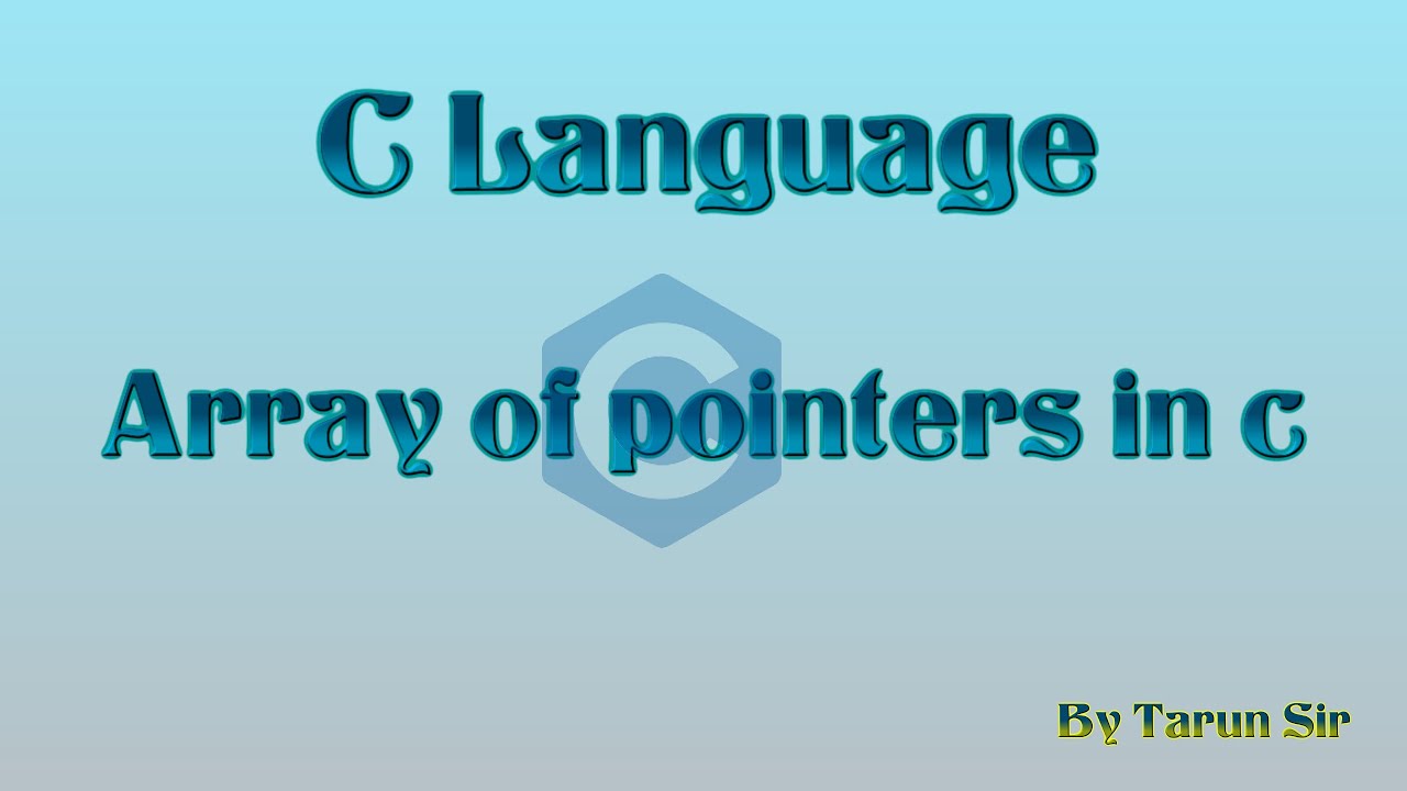 array of pointers in c - YouTube