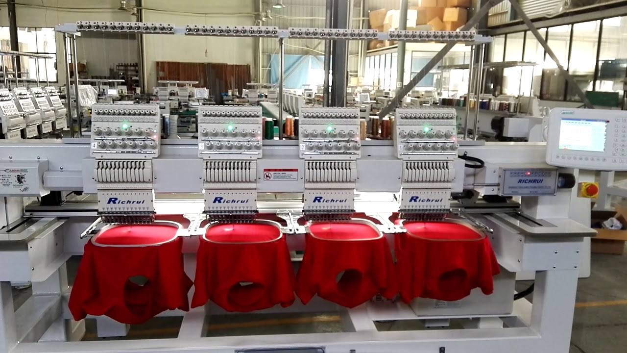Richrui 12 colors 4 heads Multi Function Embroidery Machine Garment YouTube