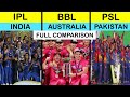 IPL vs BBL vs PSL Full Comparison UNBIASED in Hindi | Indian Premier League vs Pakistan Super League