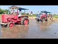 massey Ferguson 7250 Di Tractor stuck in mud pulling out Mahindra 575di tractor #bestoftractors#