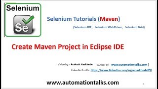 Maven video - How to create maven project in Eclipse IDE