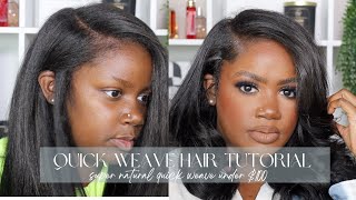 How To: Side Part Quick Weave SUPER NATURAL &amp; UNDER $100