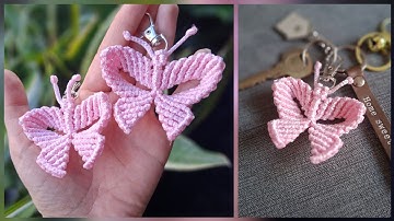 Knotted Butterfly Tutorial Macrame Pattern - Easy Keychain