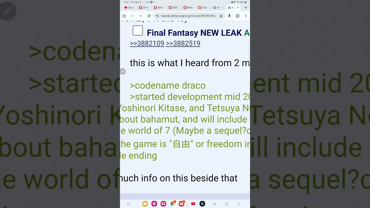 Новая утечка Final Fantasy