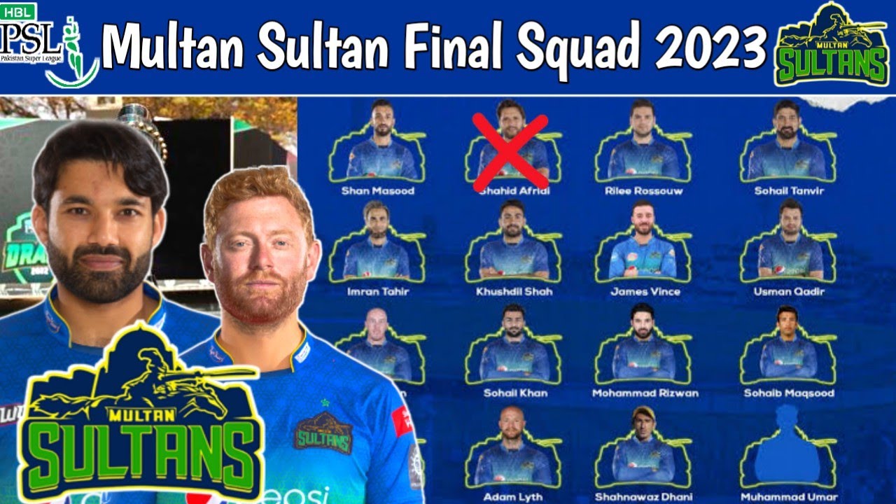 PSL 2023 multan sultan final squad | multan sultan squad 2023 | HBL PSL 2023 draft | HBL PSL 2023