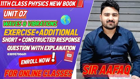 Exercise Short Question and CRQs Hindi/ Urdu | Chapter 7 Waves and Vibrations | 11Th Class Physics