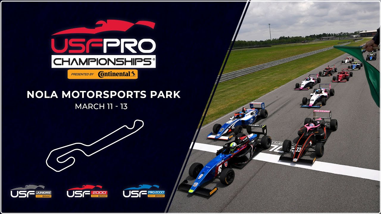 Usf Pro Racing USF2000 - Race 1 & USF Pro 2000 - Race 1 - NOLA Motorsports Park - YouTube