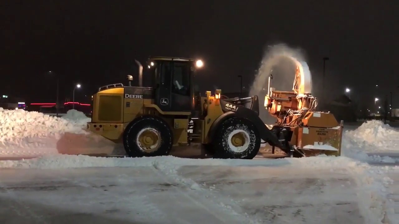 Snow removal in parking lot in Mankato YouTube
