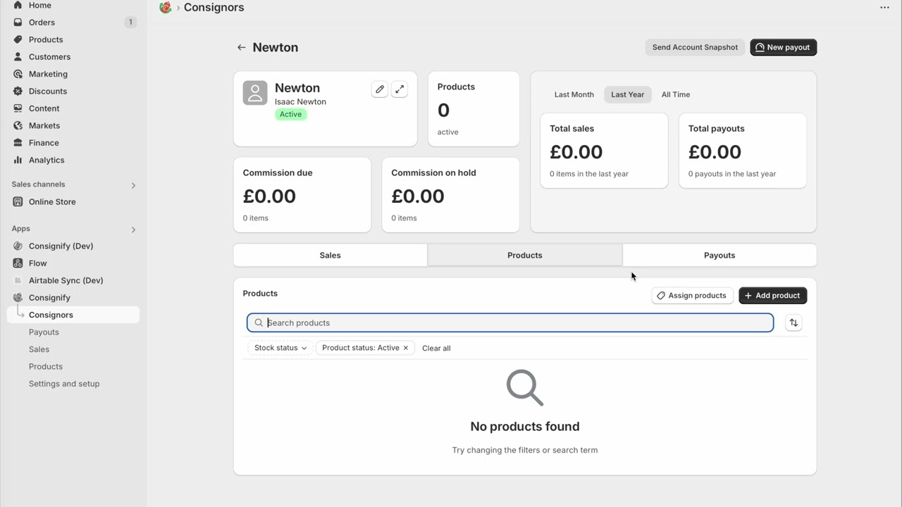 Consignify - Assign products to consignors