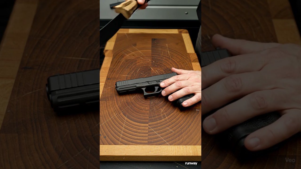 Slicing a Glock Pistol ASMR 🔫🪚 | Raw Weapon Sounds | No Talking