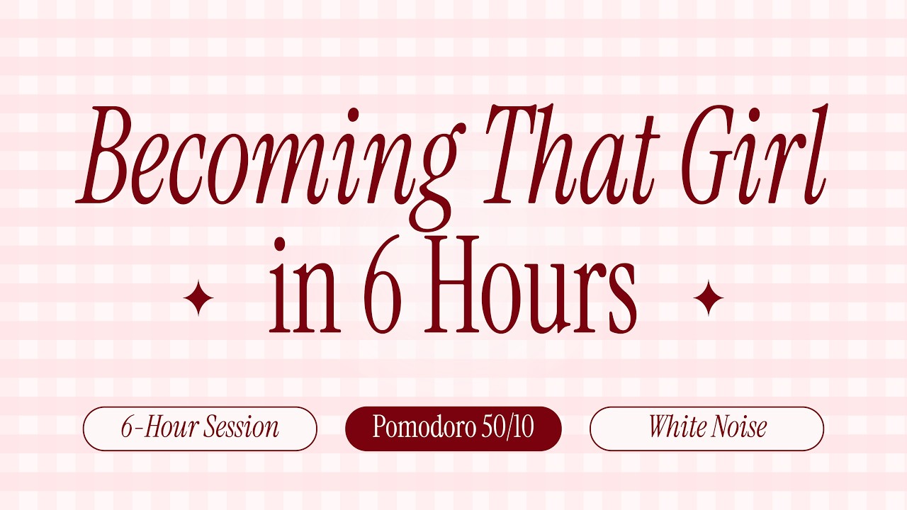 50/10 Pomodoro Timer | Study With Me 6 Hours | Becoming That Girl 🎧 ...