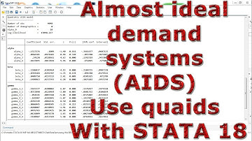 Almost ideal demand systems (AIDS) Use quaids With STATA 18