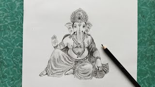 Ganesha sketch drawing very easy | ganpati bappa drawing step by step