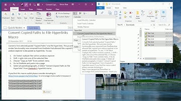 Onenote Onetastic "Convert Copied Paths to File Hyperlinks Macro" Demo (No Audio)