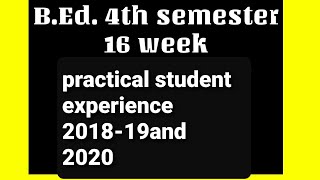 b.ed.4th semester practical  student experience 2018-19 and 2020