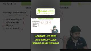 NCHMCT JEE 2026 Reading Comprehension | VARC Detailed Syllabus &amp; Preparation Tips