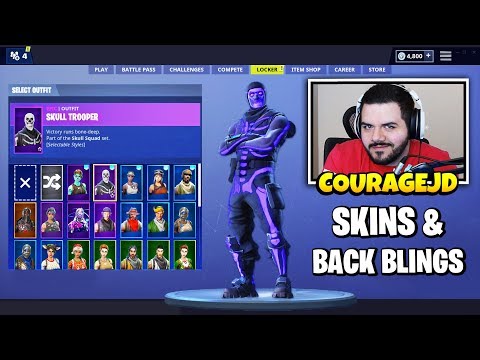 courage-shows-all-his-rare-skins-&-back-blings-(full-skin-collection)-|-purple-skull-trooper-&-more!