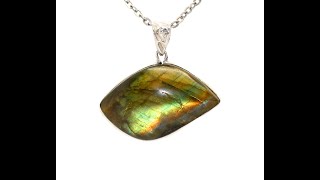 دلاية من حجر الطاووس الطبيعي Labradorite