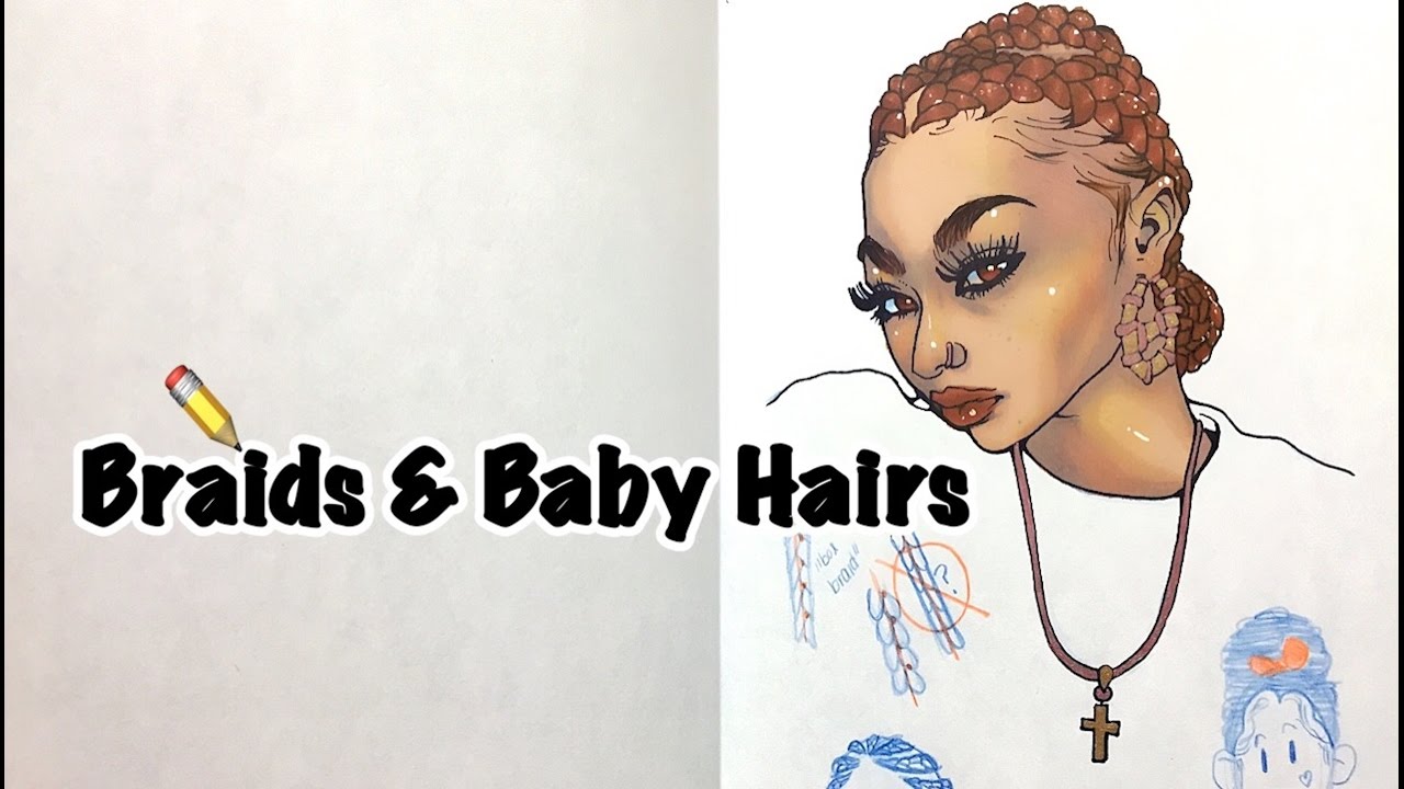 Sketching Braids & Baby Hairs | Baby hairstyles, Gold hair, Hair cuffs