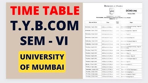 TYBCOM SEM VI TIME TABLE DECLARED | ANNOUNCEMENT OF UNIVERSITY OF MUMBAI