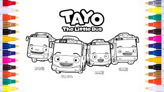 MEWARNAI TAYO THE LITTLE BUS DAN KAWAN-KAWAN. COLORING TAYO THE LITTLE BUS.  #mewarnai #tayo screenshot 1