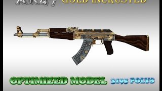 CS:GO AK47 CARTEL GOLD INCRUSTED HD skin for CS 1.6