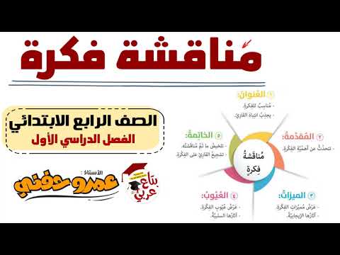 مناقشة فكرة للصف الرابع الابتدائي الكتابة المنهج الجديد
