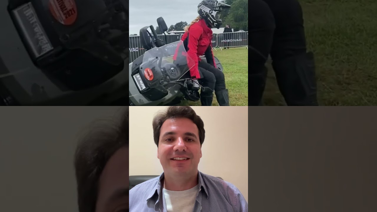 Motorcycle woman big trail power girl