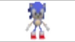 Low Quality Classic Sonic With Palmtree Panic in the background